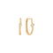 14kt Gold White Sapphire Oval Earrings